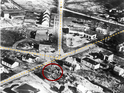 Figure 2:   Annandale 1946 - Original Toll House circled in red  